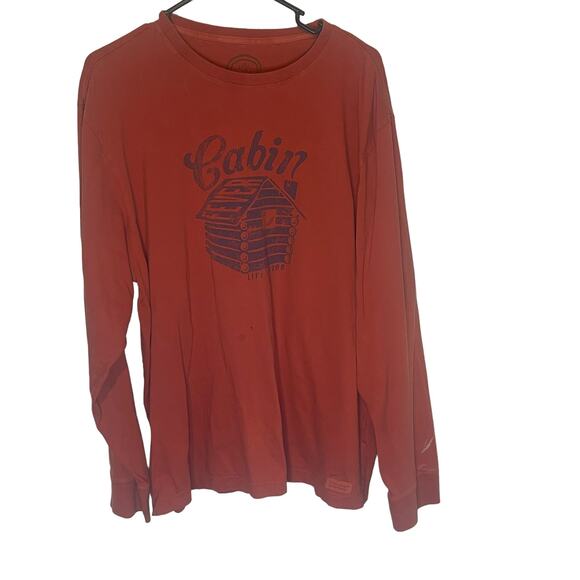 Life Is Good Men's Size XL Rust Red Cabin Outdoor Long Sleeve T Shirt - Picture 1 of 9